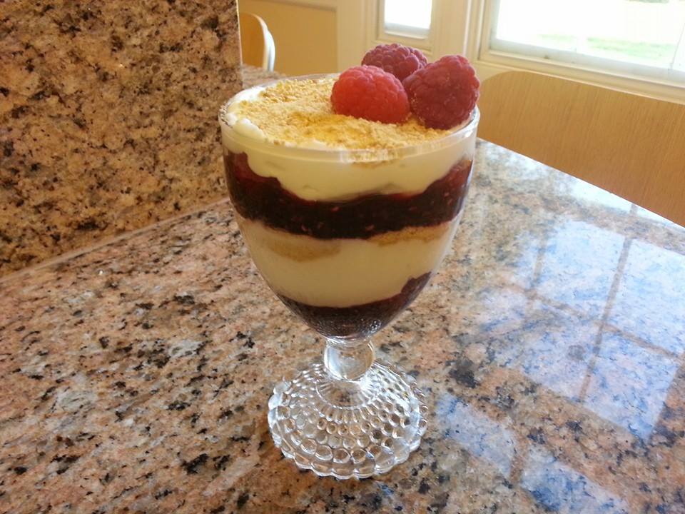 Raspberry Parfait with Greek Yogurt and Graham Cracker at Belle Grove Plantation Bed and Breakfast